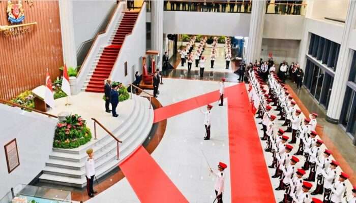 Presiden Prabowo Disambut Upacara Kenegaraan di Parliament House Singapura