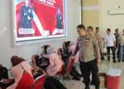 Polres Nganjuk Gelar Donor Darah Sambut Hari Bhayangkara ke-79, Targetkan 100 Pendonor