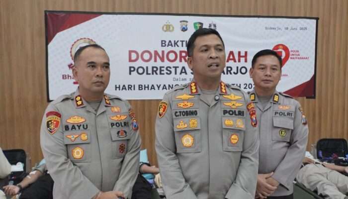 Sambut Hari Bhayangkara Ke-79, Polresta Sidoarjo Gelar Donor Darah untuk Kemanusiaan