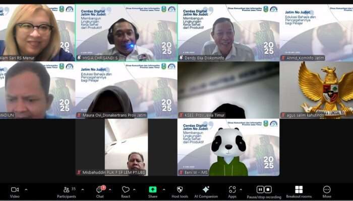 Webinar Kominfo Jatim Bahas Bahaya Judi Online di Tempat Kerja