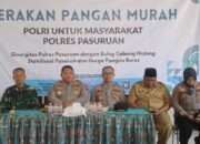 Polres Pasuruan Gelar Gerakan Pangan Murah, Sediakan 2 Ton Beras Warga Sukorejo Dan Tosari