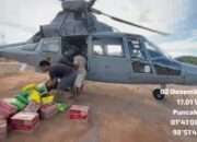 Gerak Cepat, Unsur Helikopter Wing Udara 1 Puspenerbal AS565 MBe Panther HS-1307 Turunkan Bantuan Kemanusiaan di Tapanuli Tengah