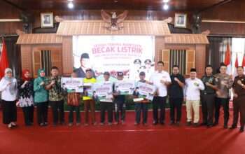 Presiden Salurkan 220 Becak Listrik di Nganjuk, Kapolres Ingatkan Larangan Modifikasi yang Ganggu Faktor Keselamatan