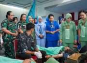 Kodaeral lX Tuan Rumah Aksi Donor Darah Serentak Apel Bersama Wanita TNI dan HUT ke-62 Dharma Pertiwi 2026