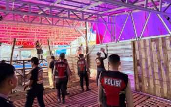 Polsek Sedati dan TNI Tutup Lokasi Judi Sabung Ayam